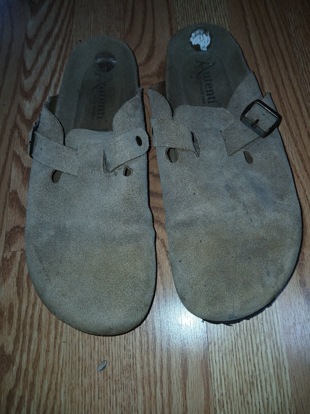 Autenti Suede Slip-On Sandals with Buckle